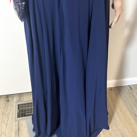 Dancing Queen NWT 2176 Navy Blue Long Gown Prom Dress Mother of the Bride Sz X - Picture 2 of 4
